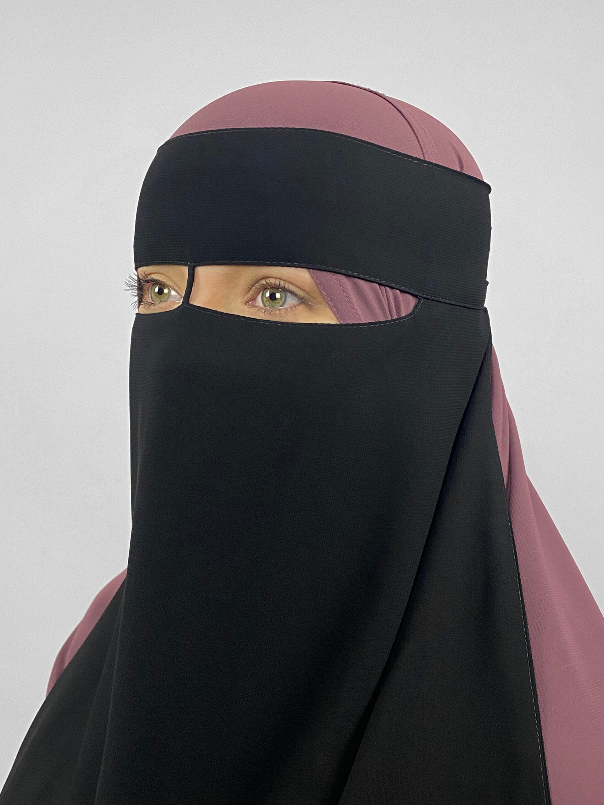 Extra Long 24" Niqab | 1 Layer | Thin Nose String
