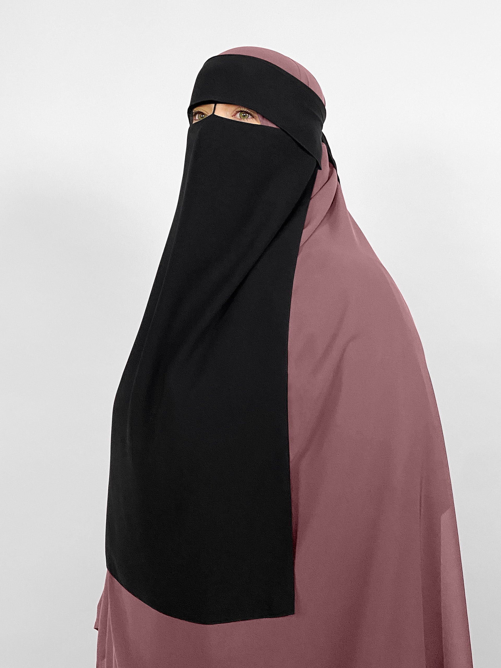 Niqab with Eye Flap &amp; Nose String | Extra Long 24" | 1 Layer