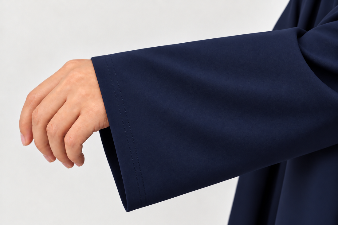 Wash and wear Straight Abaya | Loose Sleeve | Matte | Navy