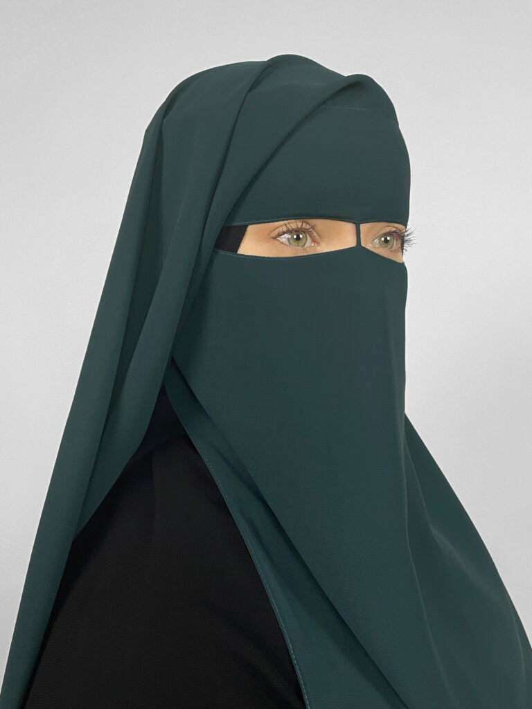 Long Rectangular 2 Layer Niqab | Nose String