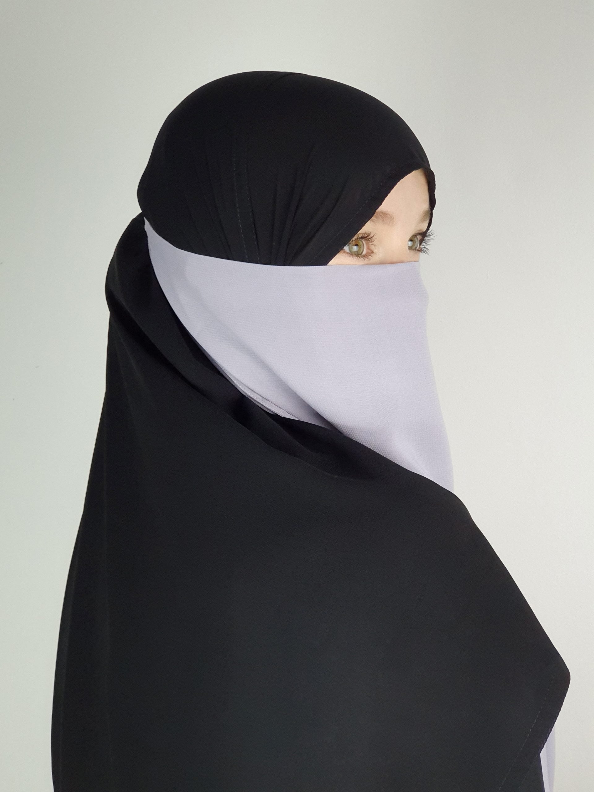 Extra Long 24" Half Niqab | Elastic Back