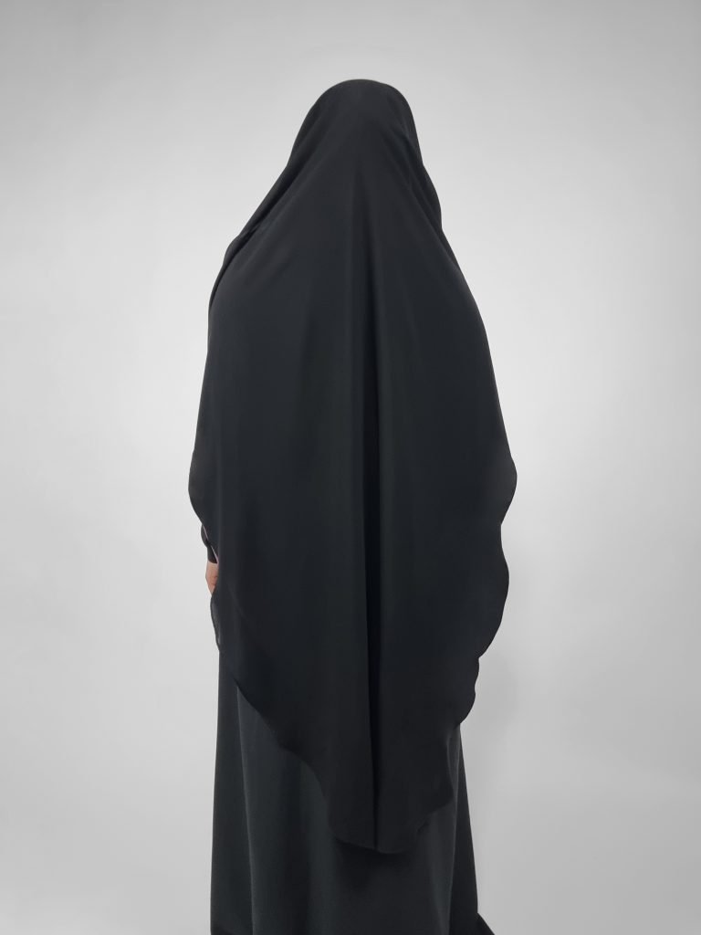 Extra Long 2 Layer Niqab | Eye Flap | Black | Round Back