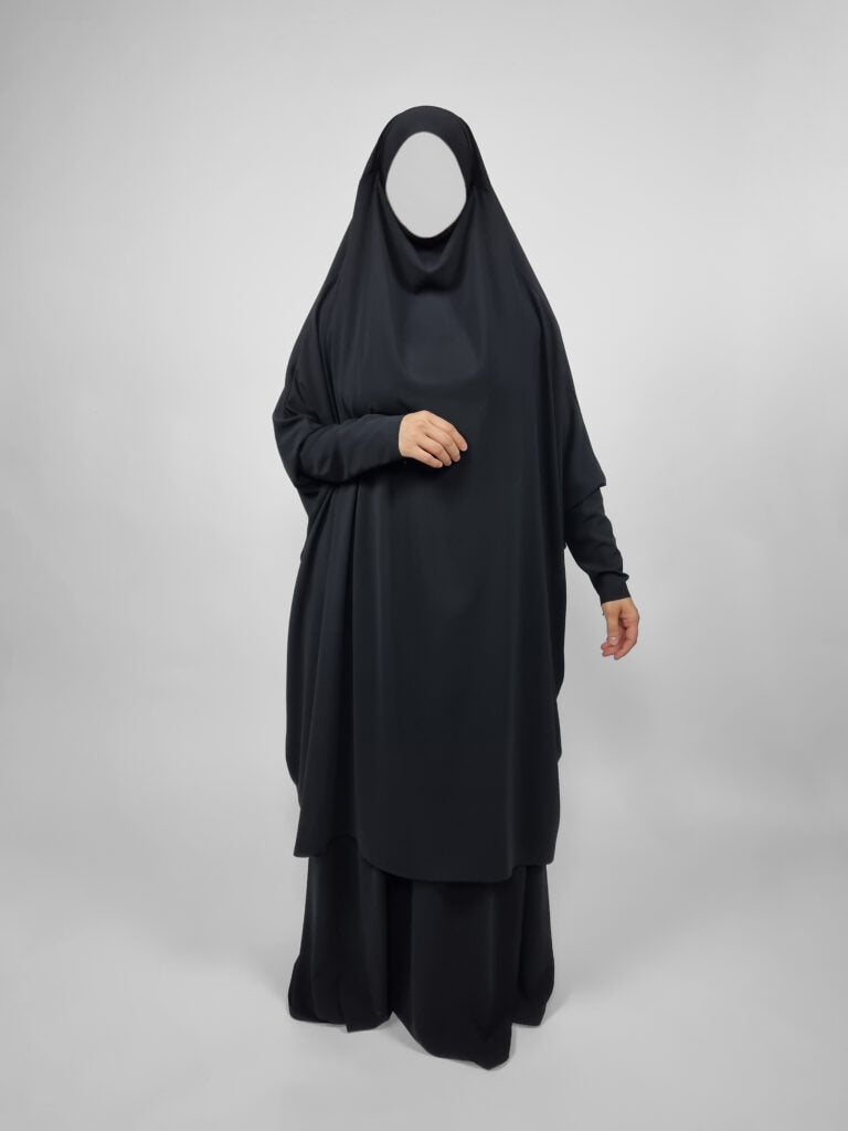 Matte 2 Piece Wudhu Friendly Jilbab | Zip Cuffs