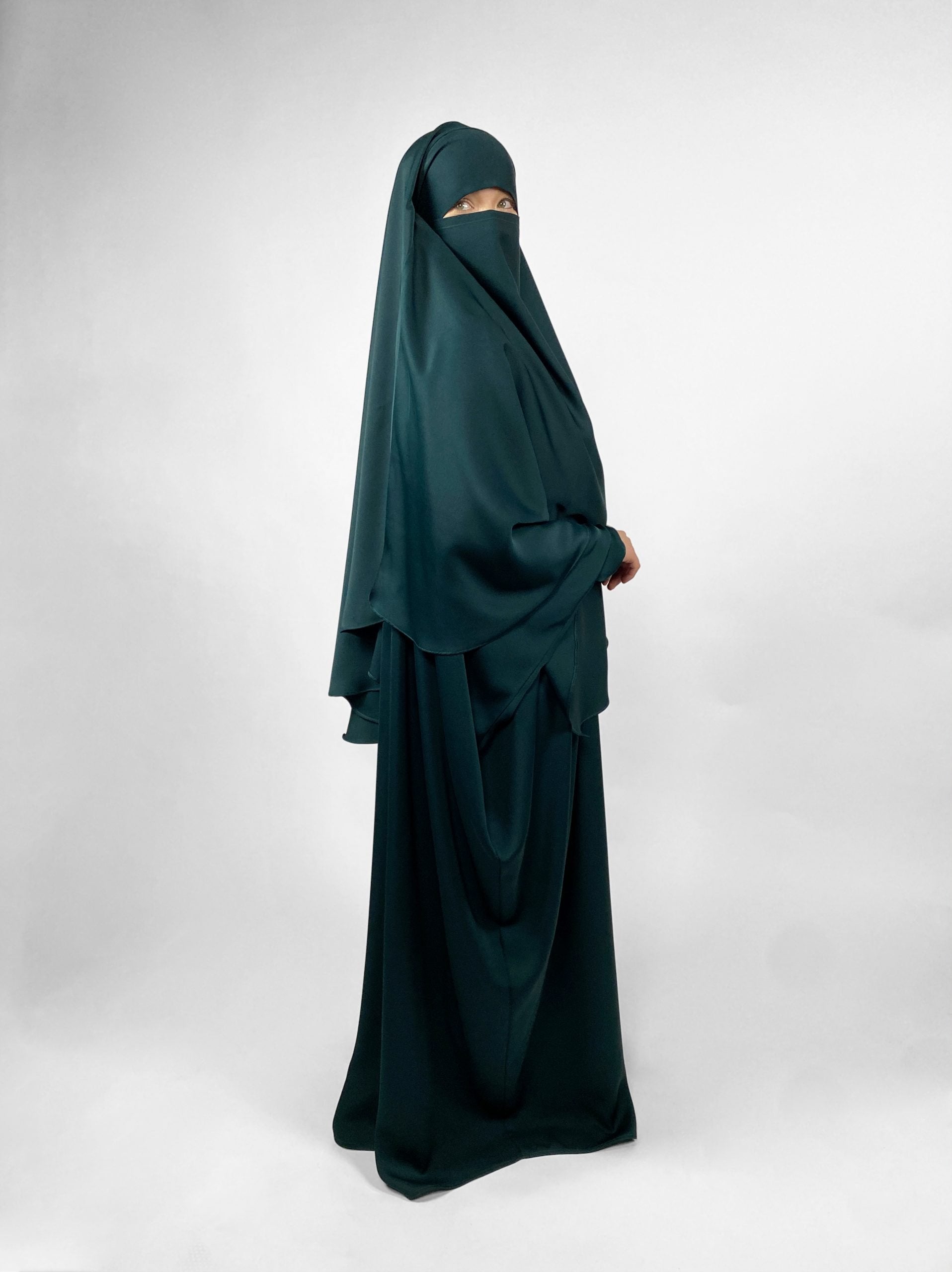 Teal Green Diamond Khimar | Short