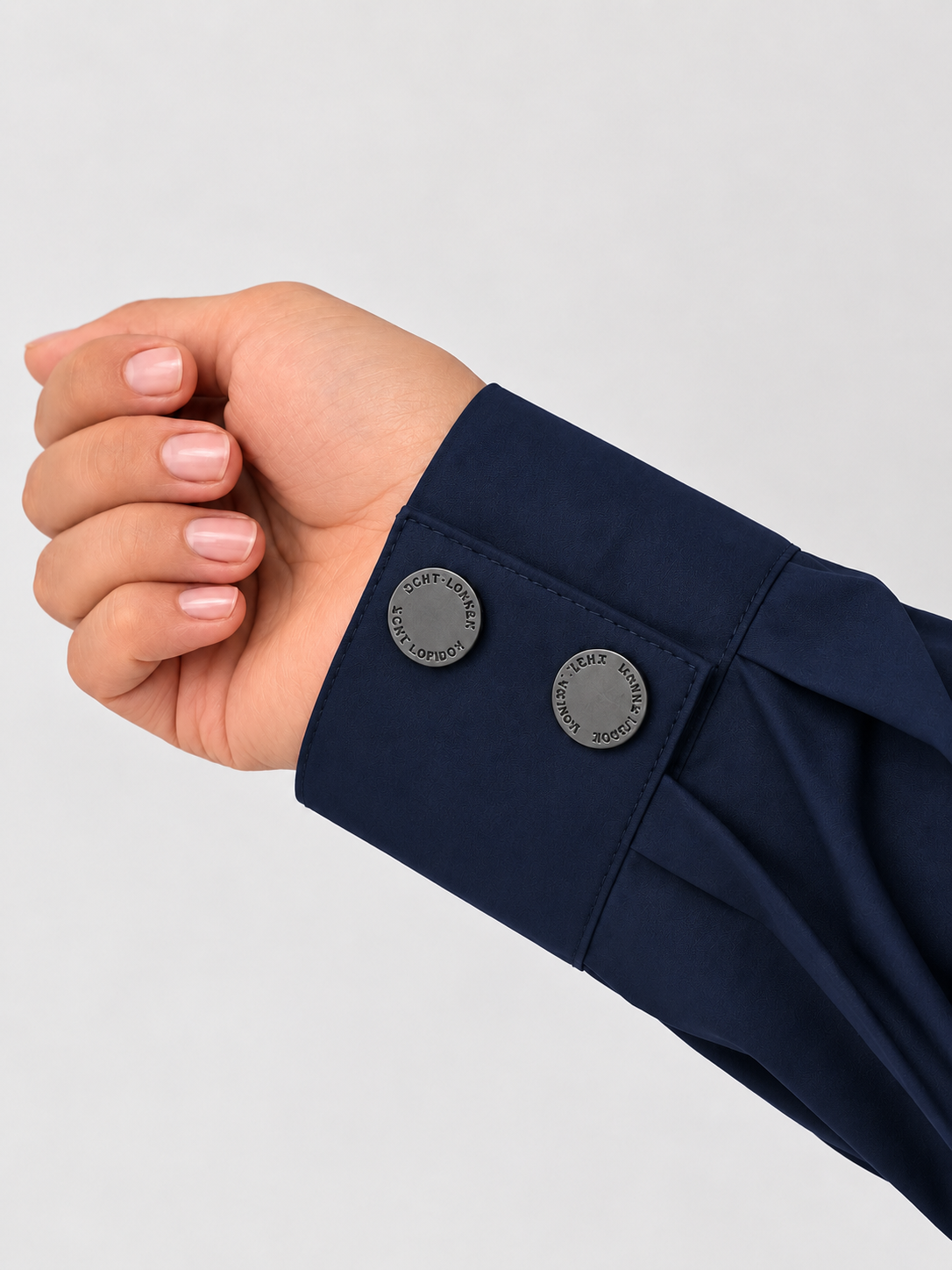 Cotton Straight Abaya with Button Cuff | Matte | Navy