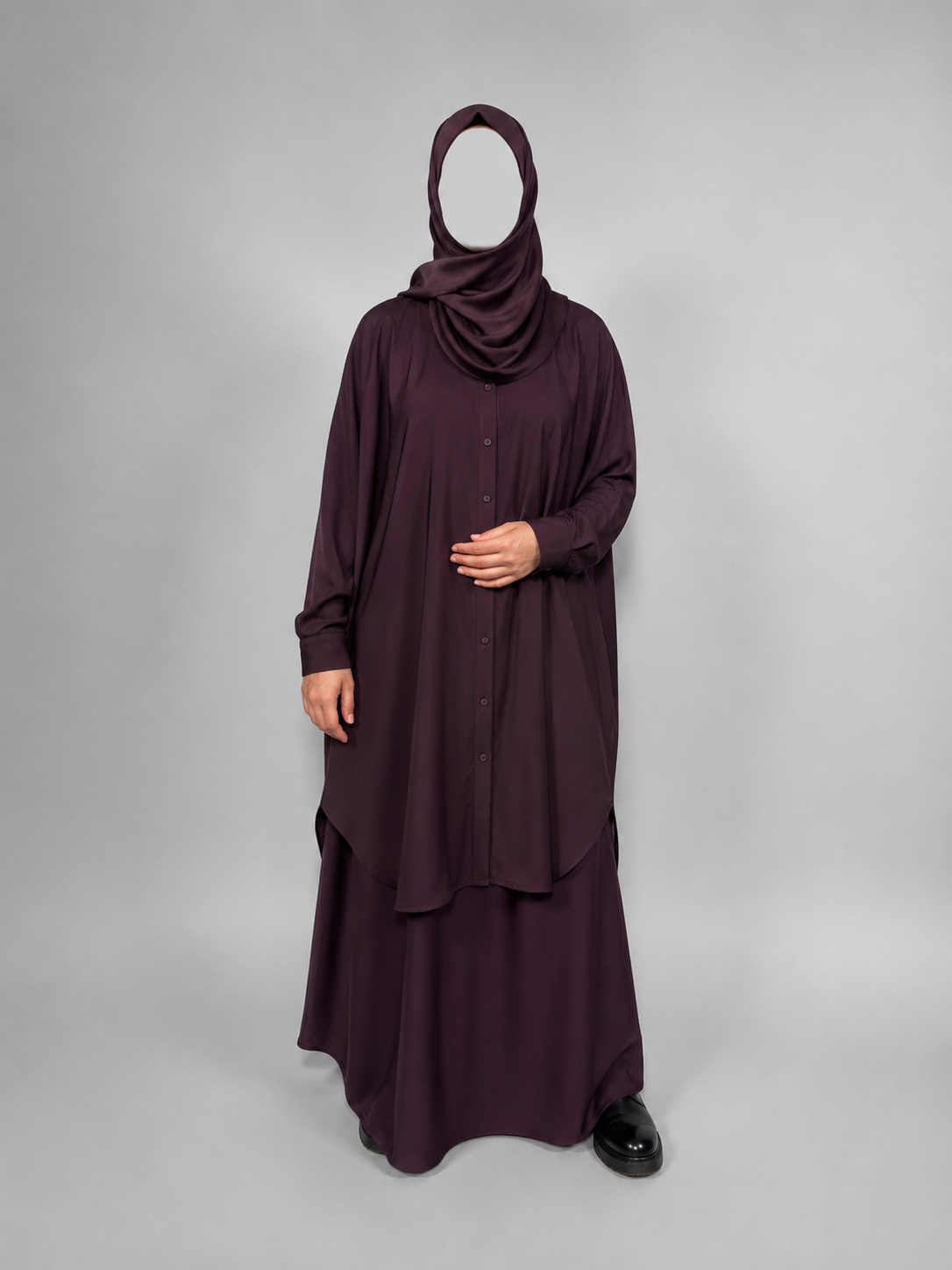 Oversized Buttoned Shirt Set | Black