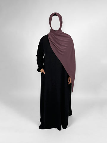 Stretchy Abaya with Elastic Cuffs