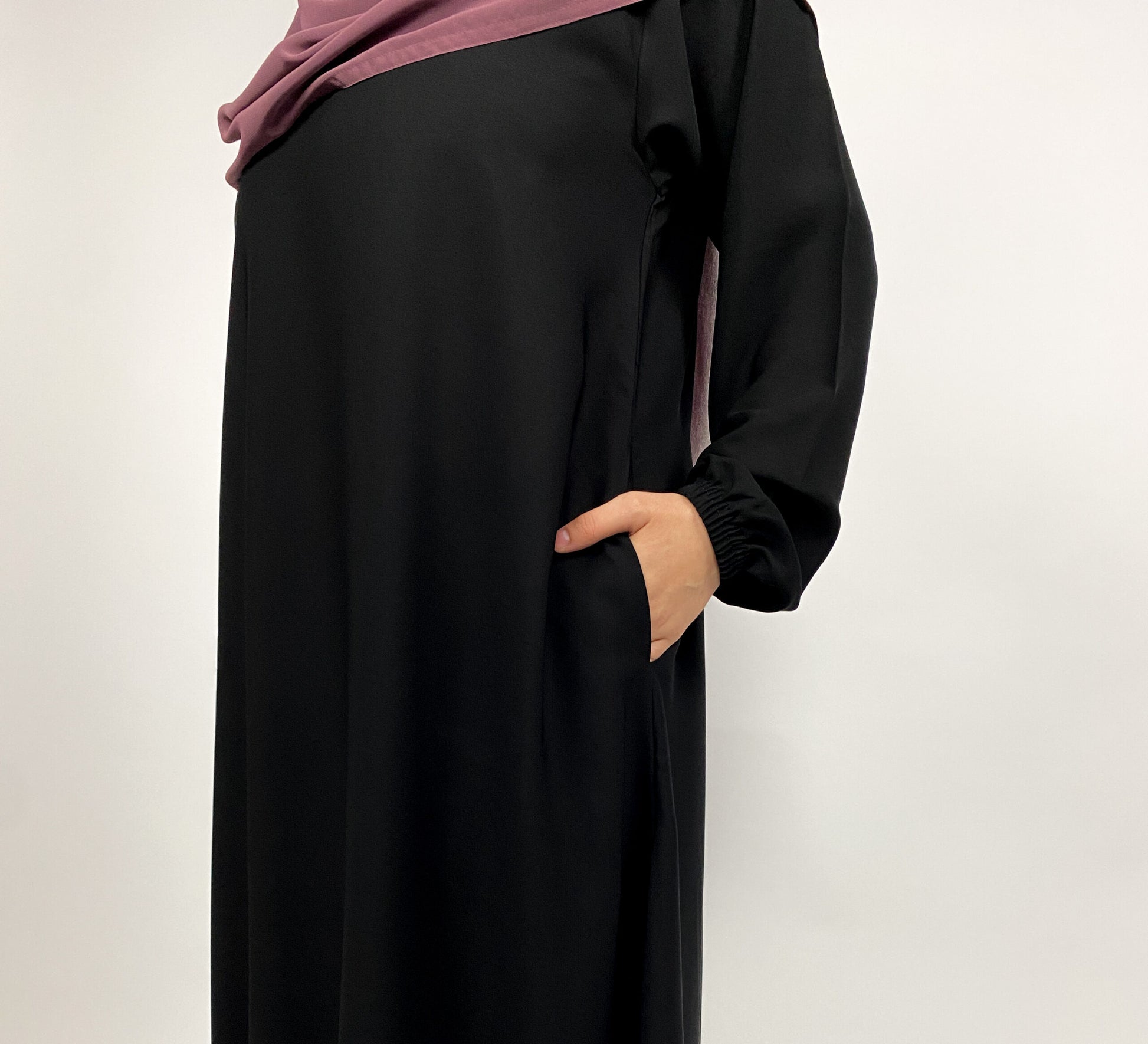 Straight Abaya with Elastic Cuff | Matte