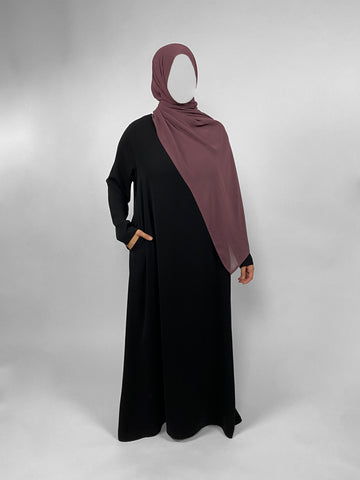 Plain Abaya with Pockets | Round neck | Matte