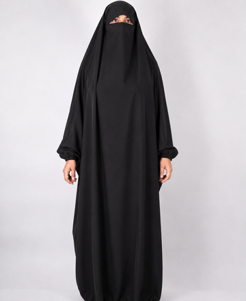 Full Length Puffy Sleeve Jilbab in Black