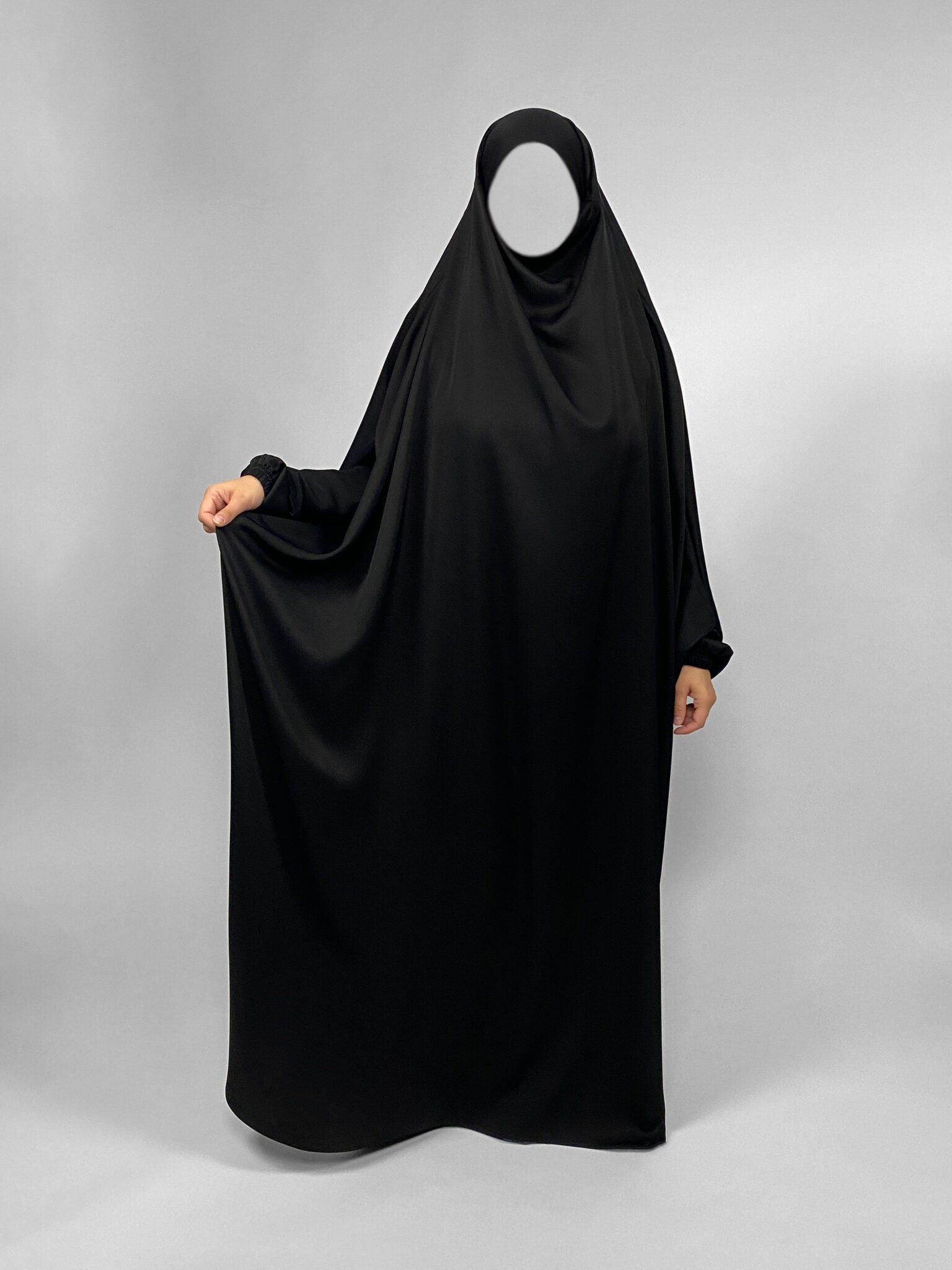 1 Piece Jilbab | Elastic Cuff | Nida | Black