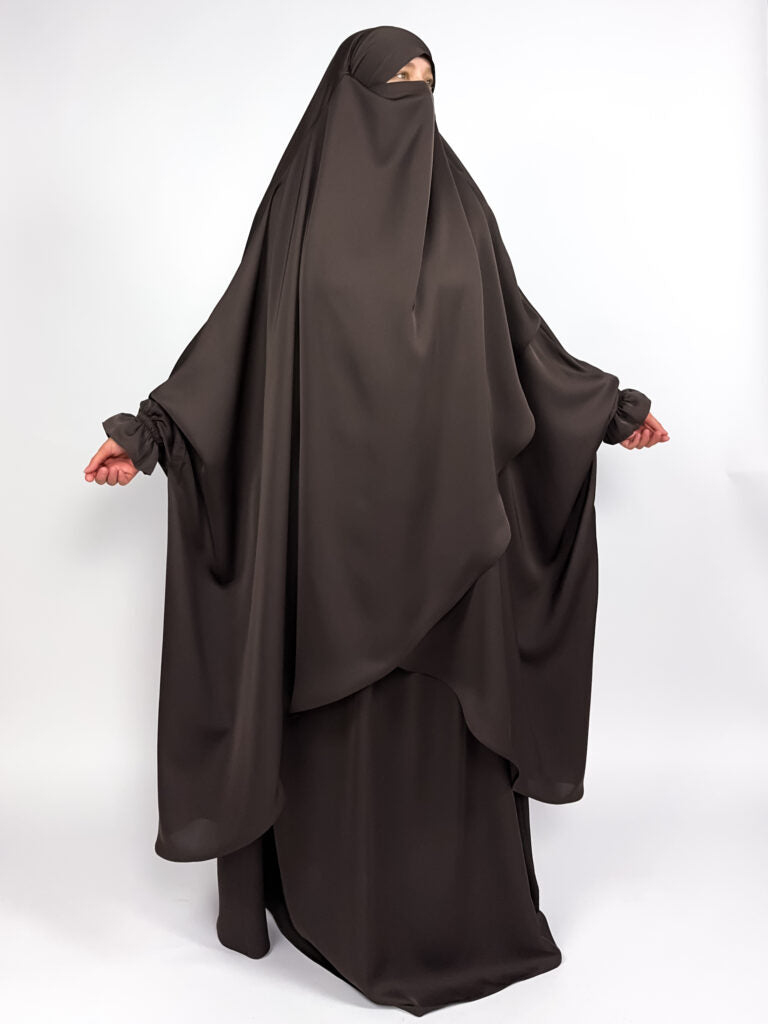 Overlay Jilbab | 2 Piece Nida Jilbab | Elastic Frill Cuff