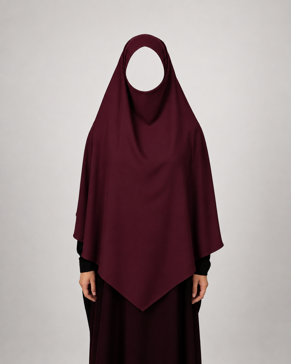 Maroon Diamond Khimar | Short