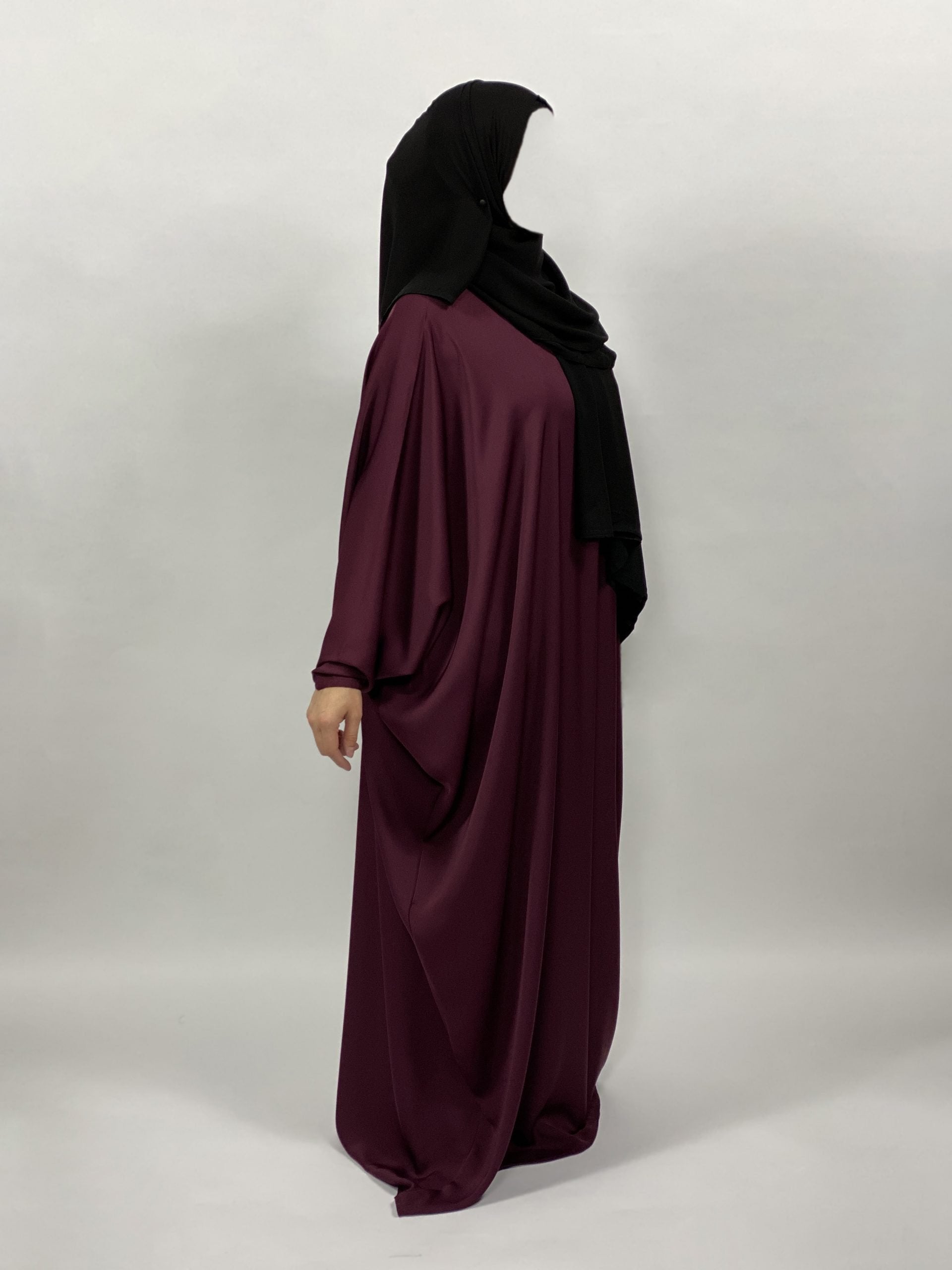Classic Butterfly Abaya: Burgundy