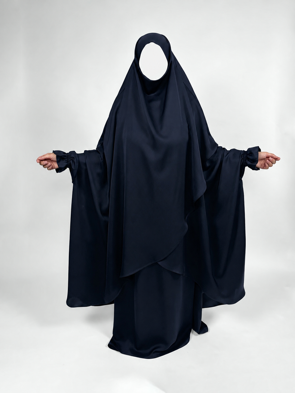 Navy Diamond Khimar | Medium
