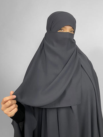Long 20" Half Niqab | Tie Back