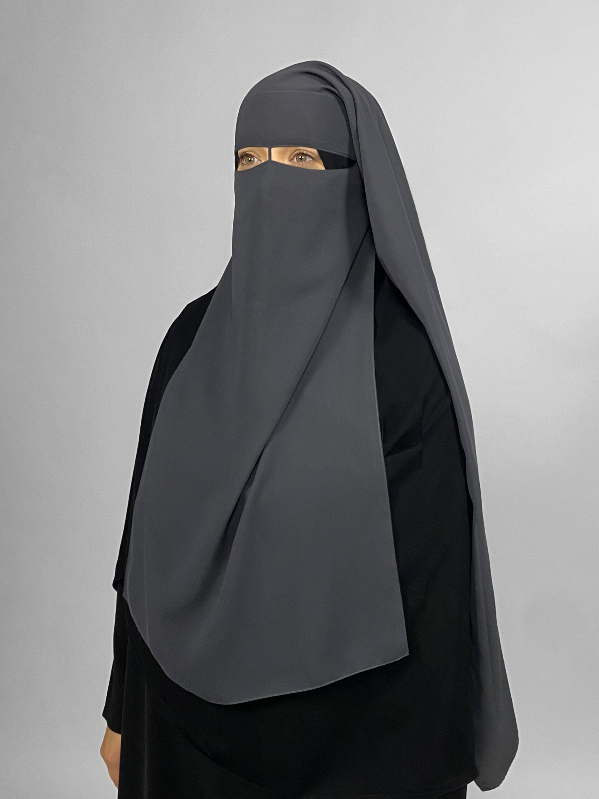 Long Rectangular 2 Layer Niqab | Nose String