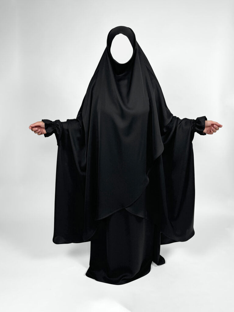 Overlay Jilbab | 2 Piece Nida Jilbab | Elastic Frill Cuff