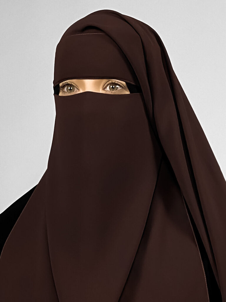 Short 2 Layer Niqab: No-Pinch