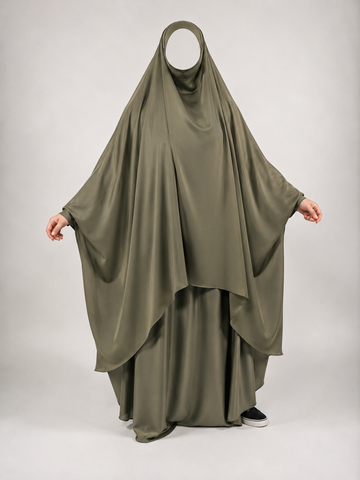 Desert Sage 2 Piece Jilbab - Waterall Style