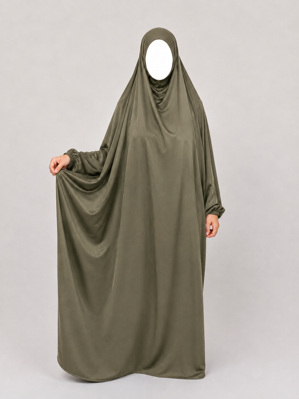 1 Piece Jilbab | Elastic Cuff | Nida | Desert Sage