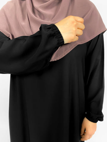 Straight Abaya with Elastic Cuff | Matte