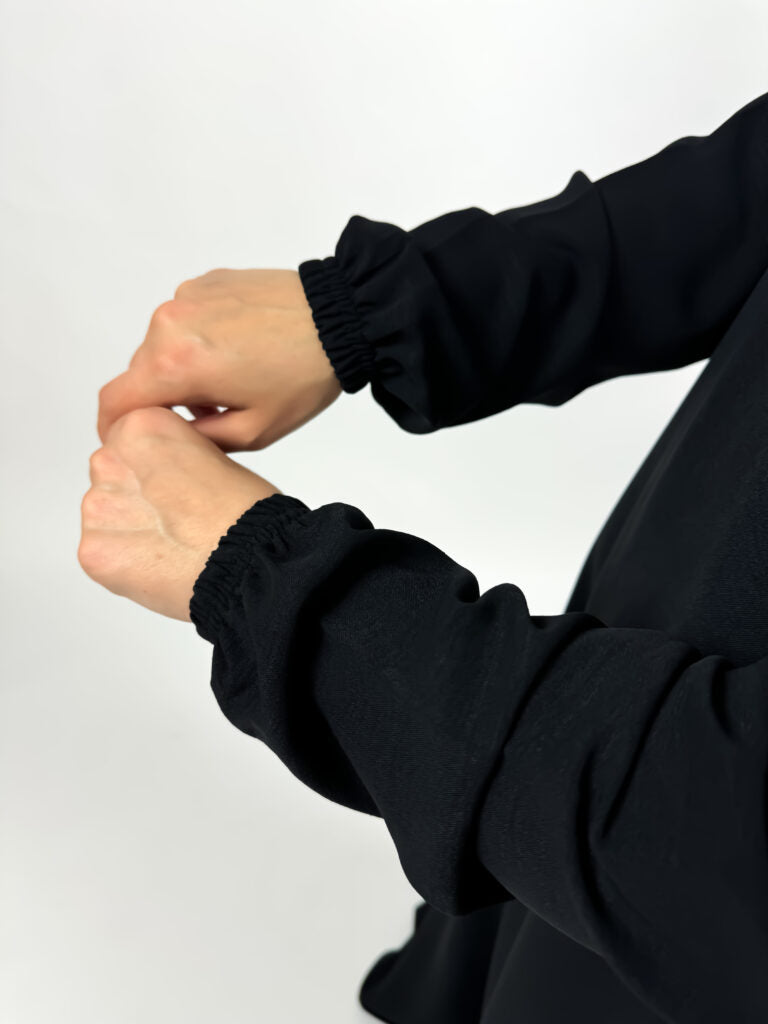 Stretchy Abaya with Elastic Cuffs