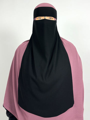 Extra Long 24" Niqab | 1 Layer | Thin Nose String