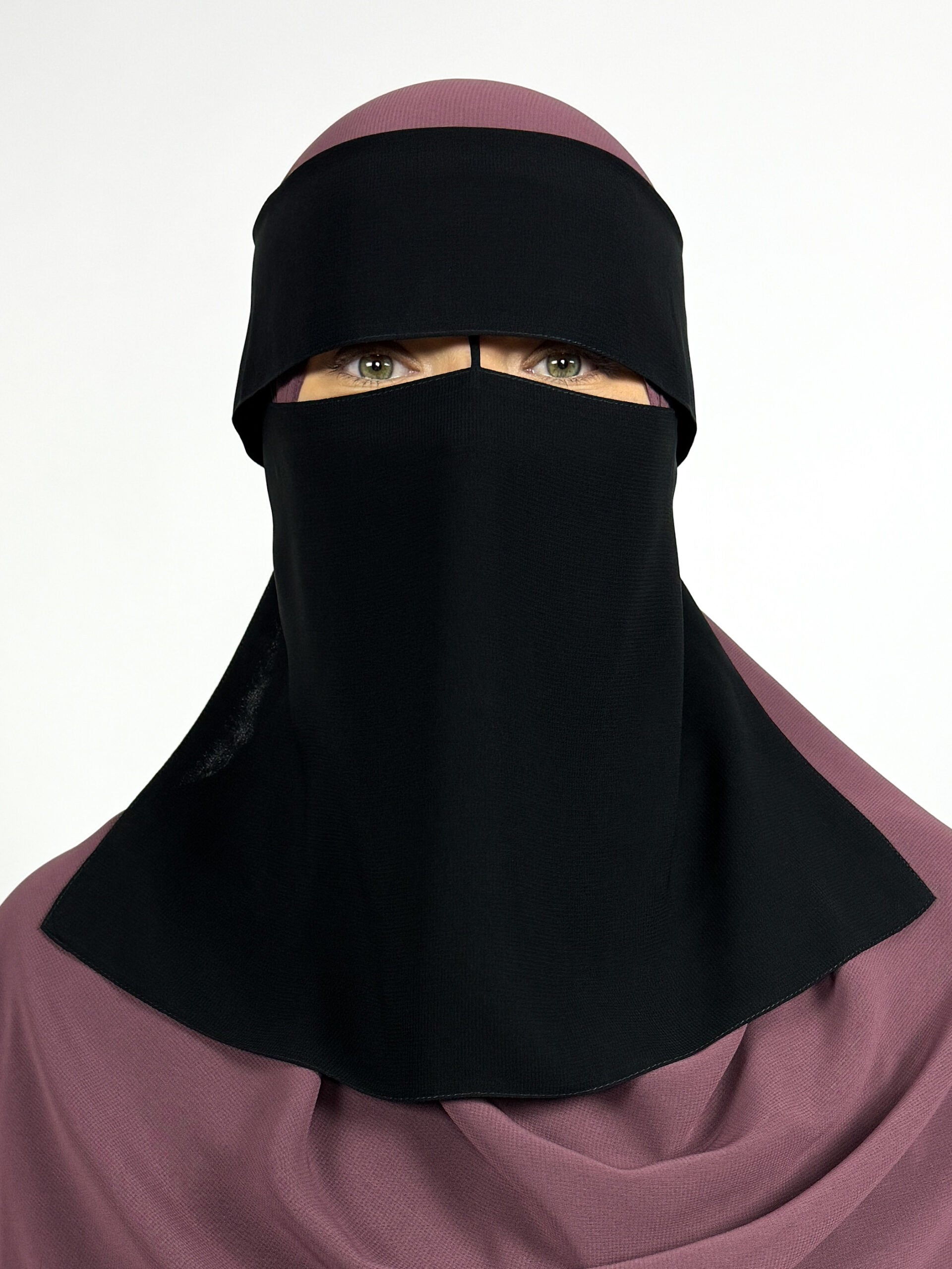1 Layer Niqab with Eye Flap | Short | Nose String