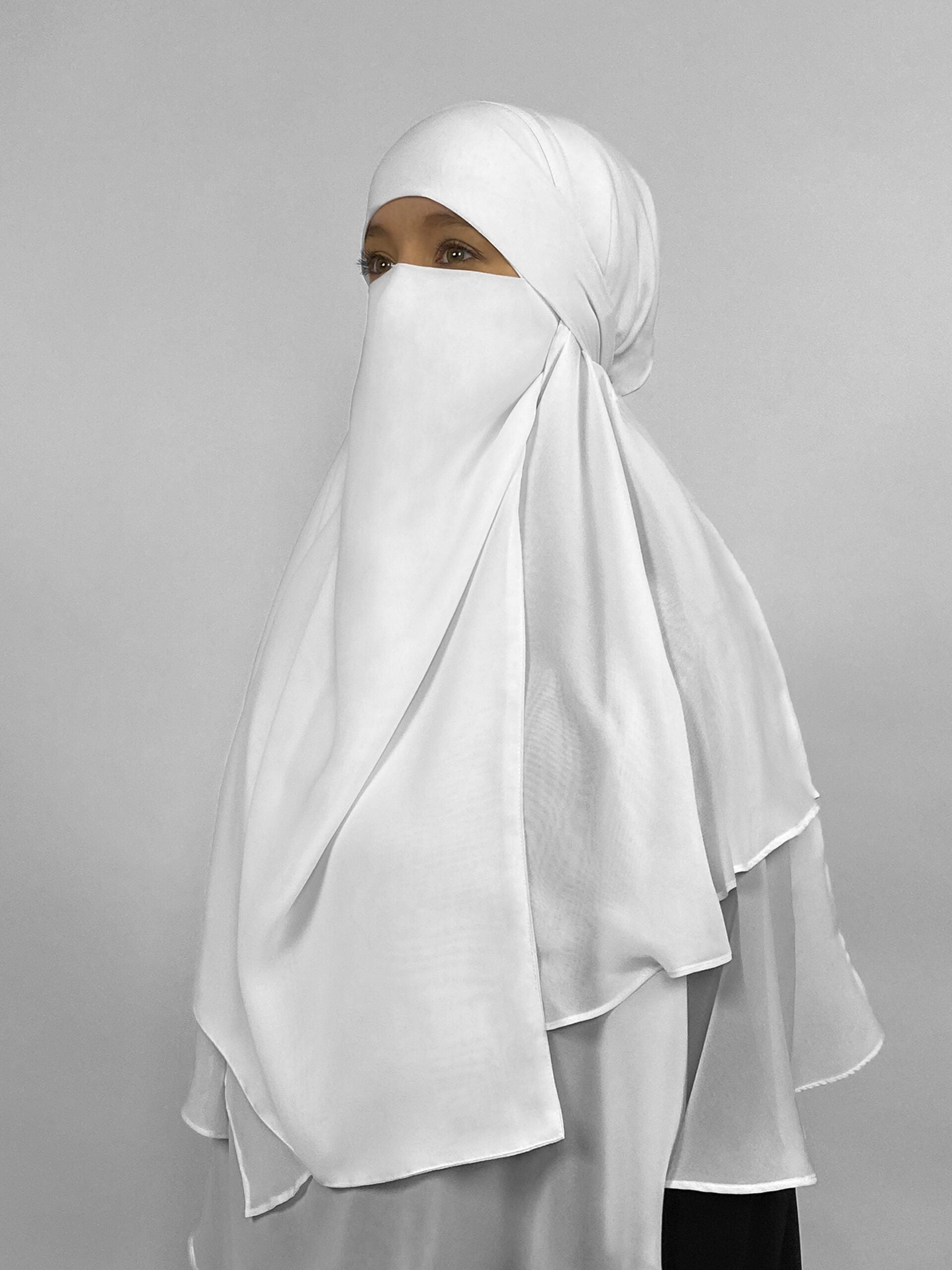 Long Half Niqab 20" | Elastic Back
