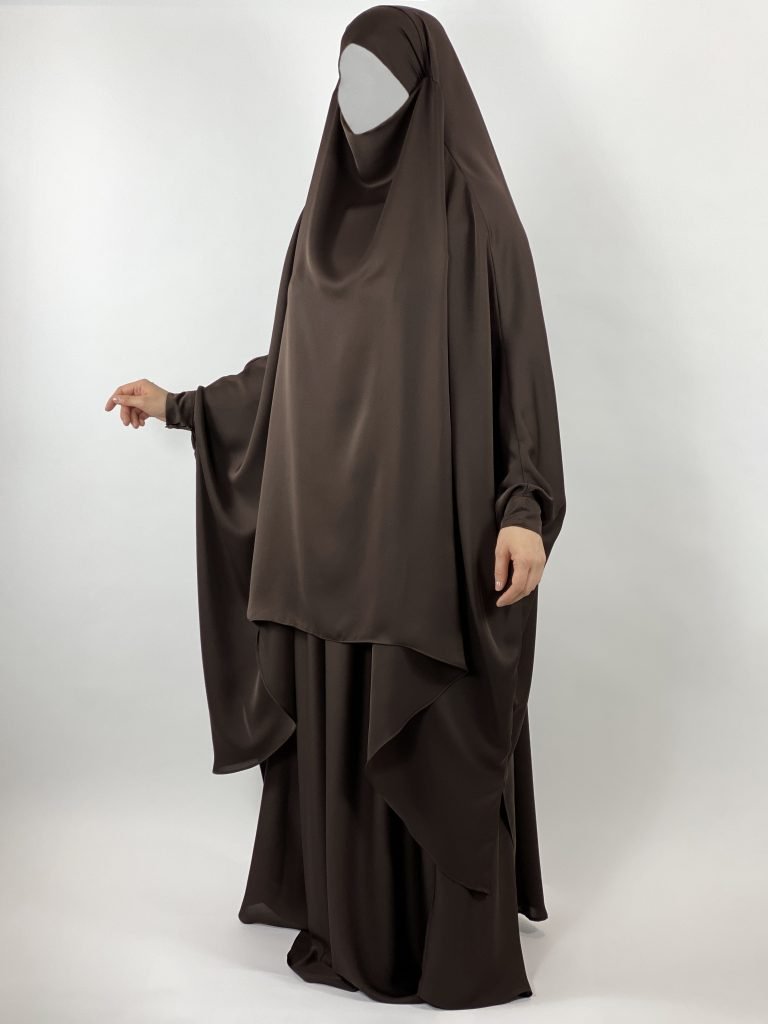 Mocha Noir 2 Piece Jilbab - Waterall Style