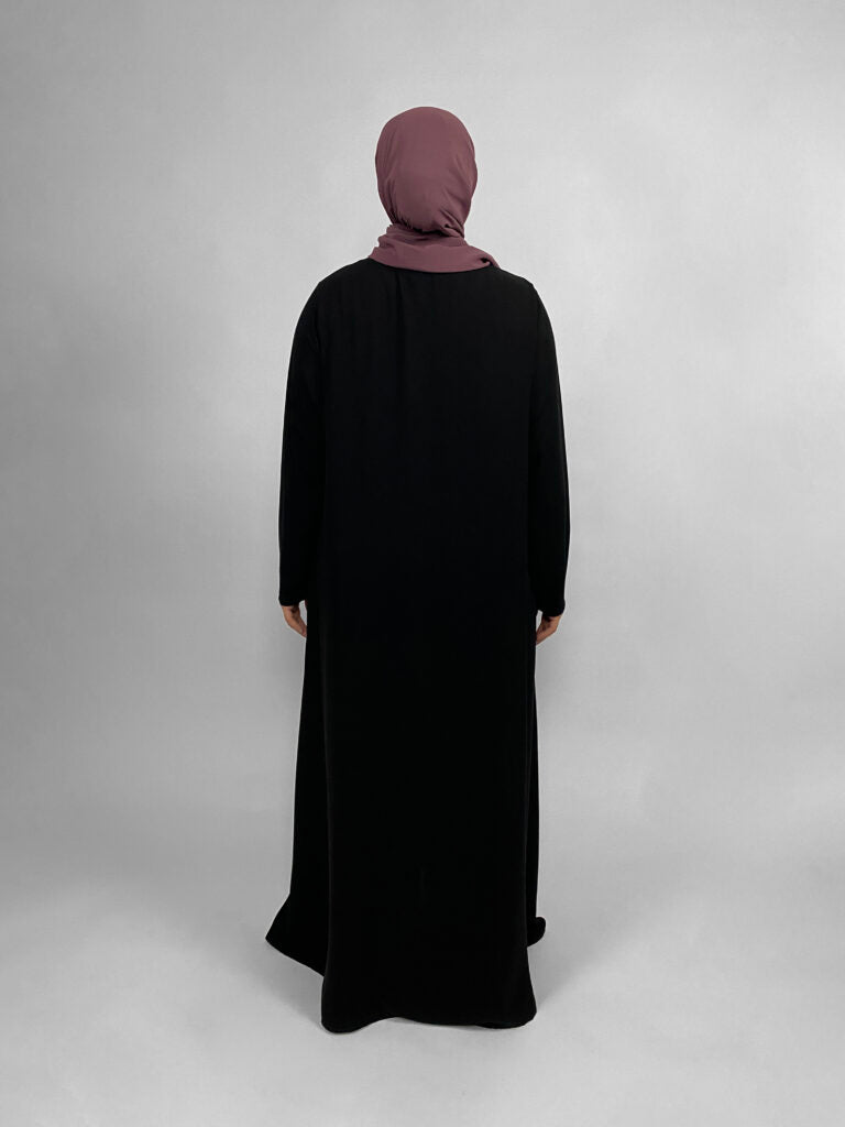 Plain Abaya with Pockets | Round neck | Matte