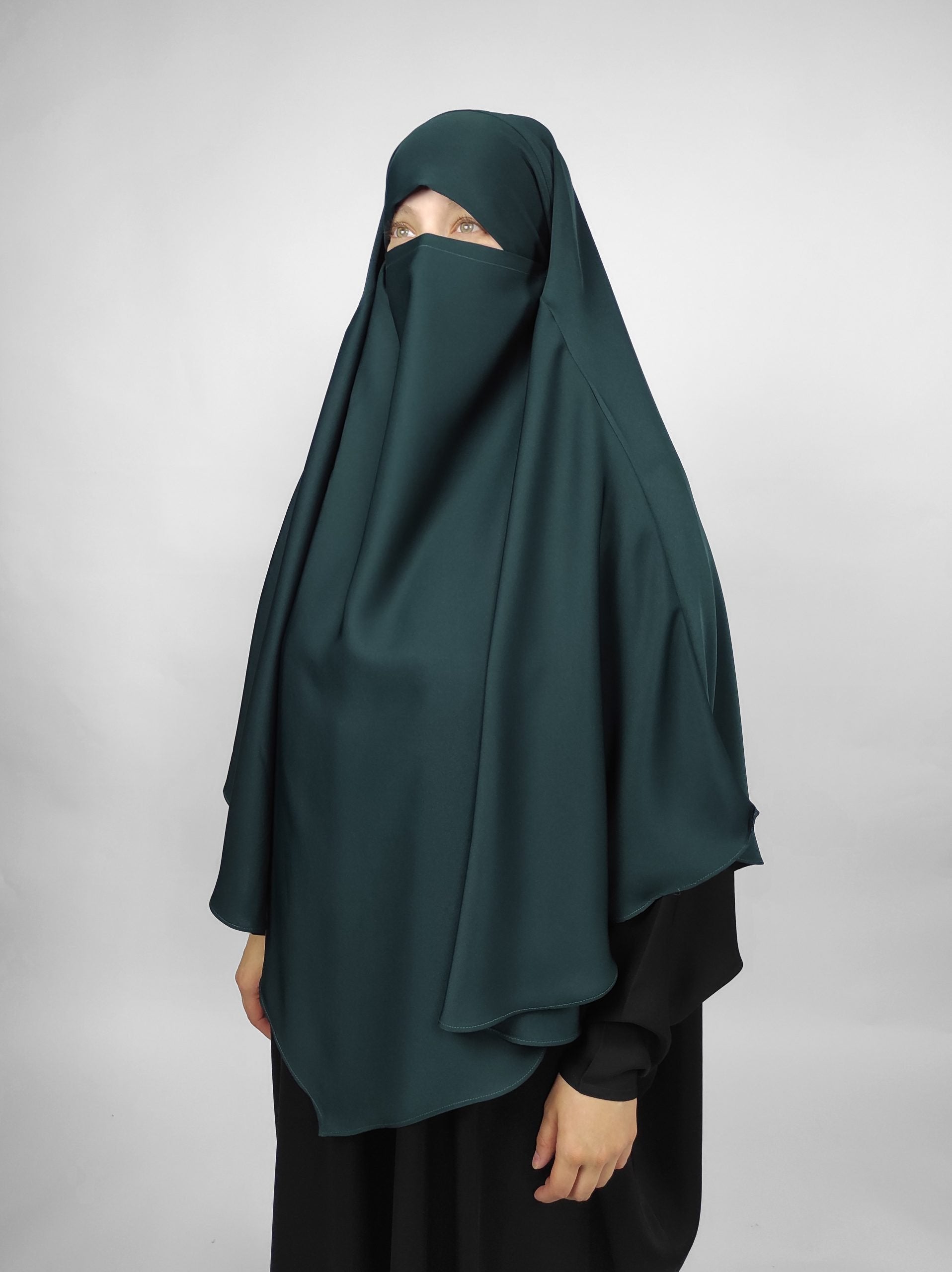 Teal Green Diamond Khimar | Short