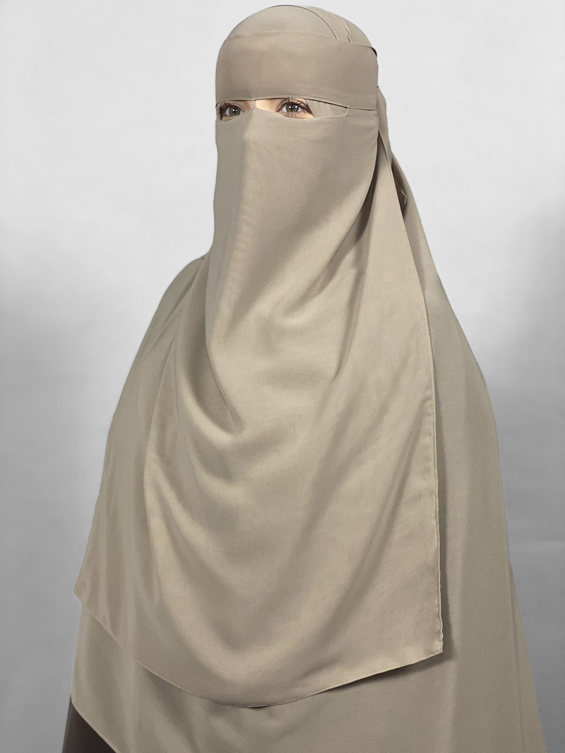 Extra Long 24" Niqab | 1 Layer | Thin Nose String