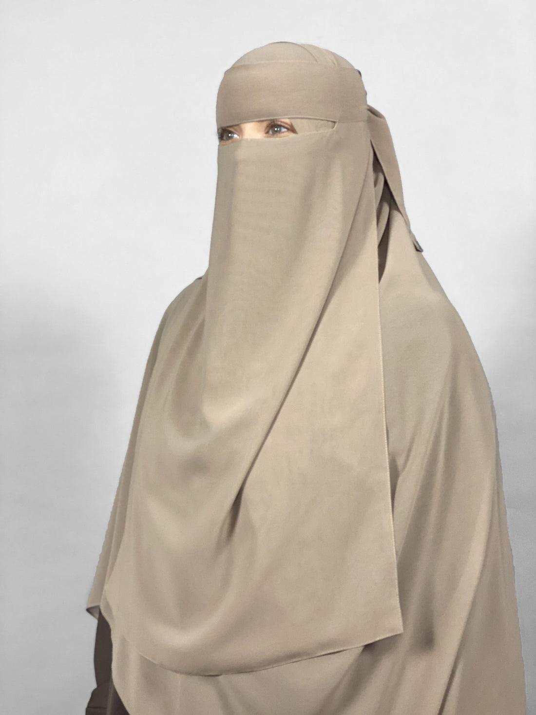 Long 20" Half Niqab | Tie Back