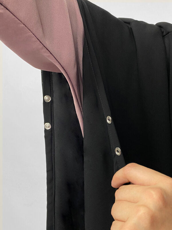 Long Chiffon Khimar | 2 Layer | Snap Buttons