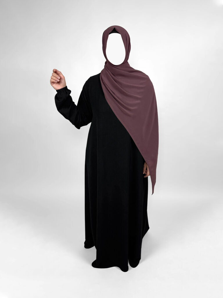 Stretchy Abaya with Elastic Cuffs