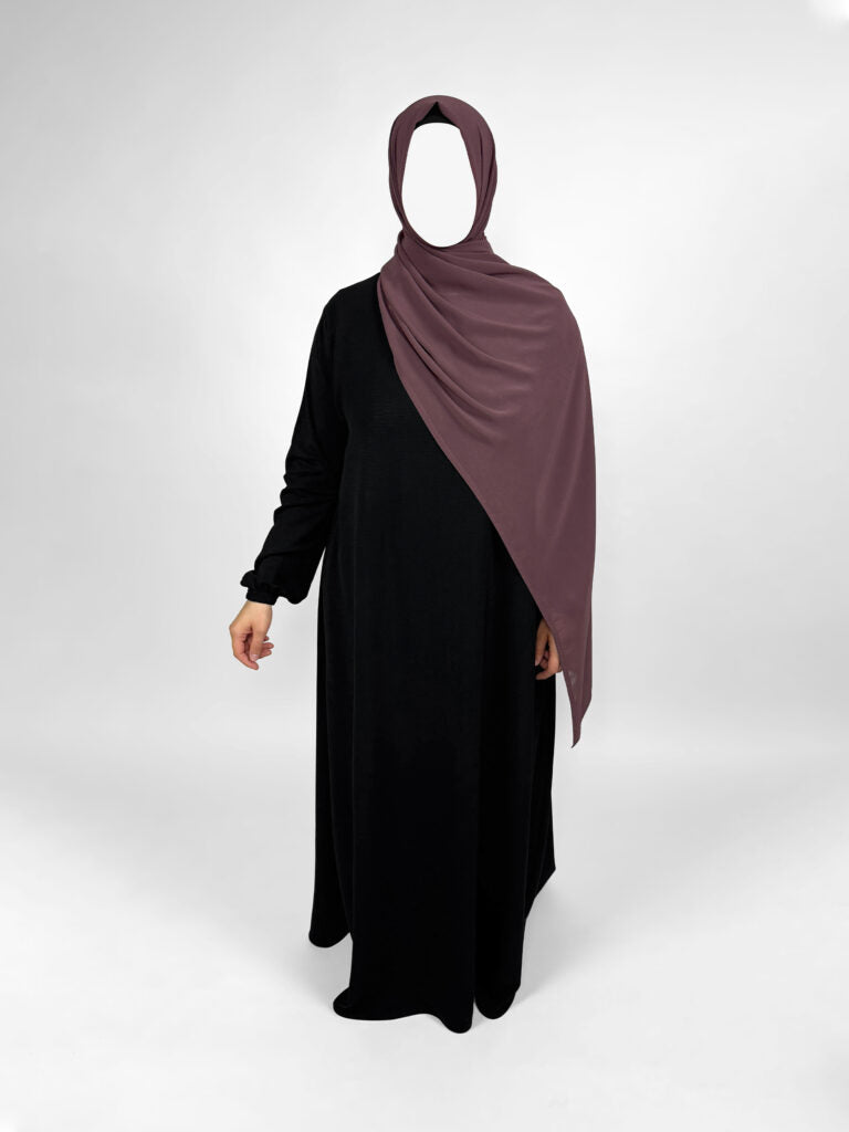 Stretchy Abaya with Elastic Cuffs