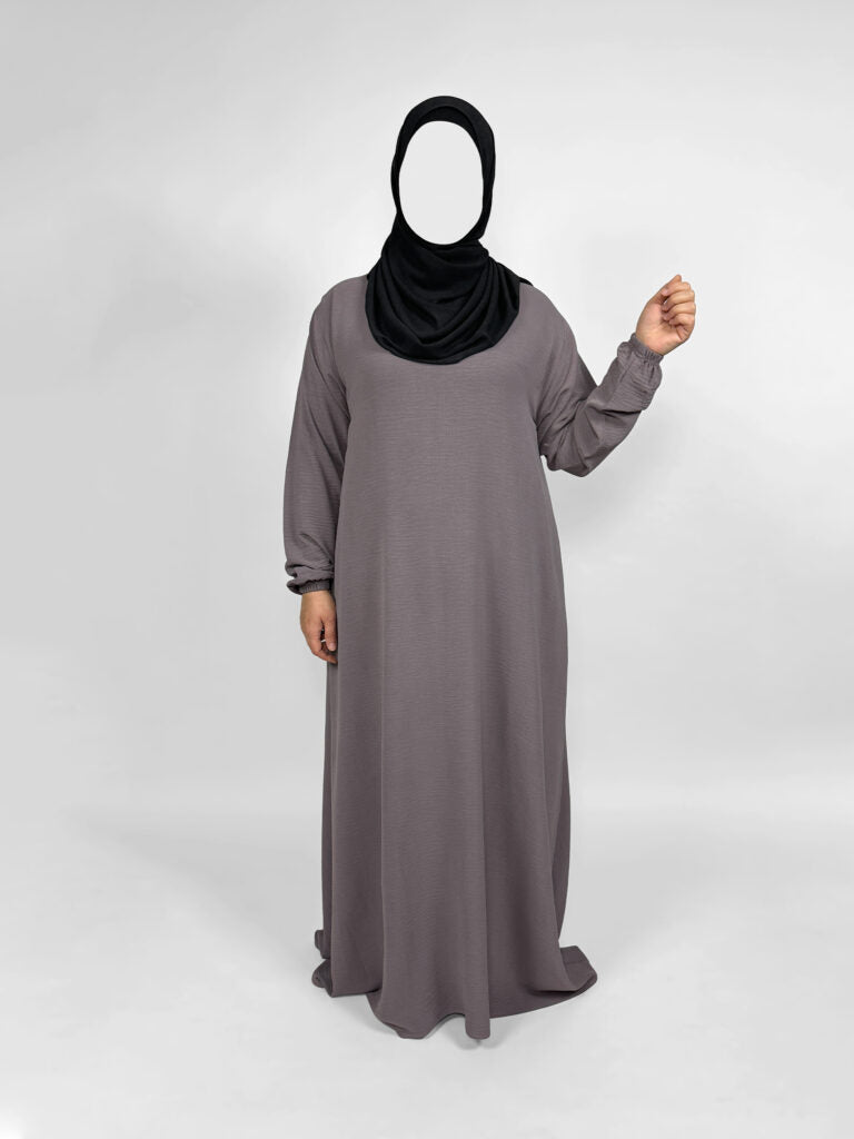 Stretchy Abaya with Elastic Cuffs