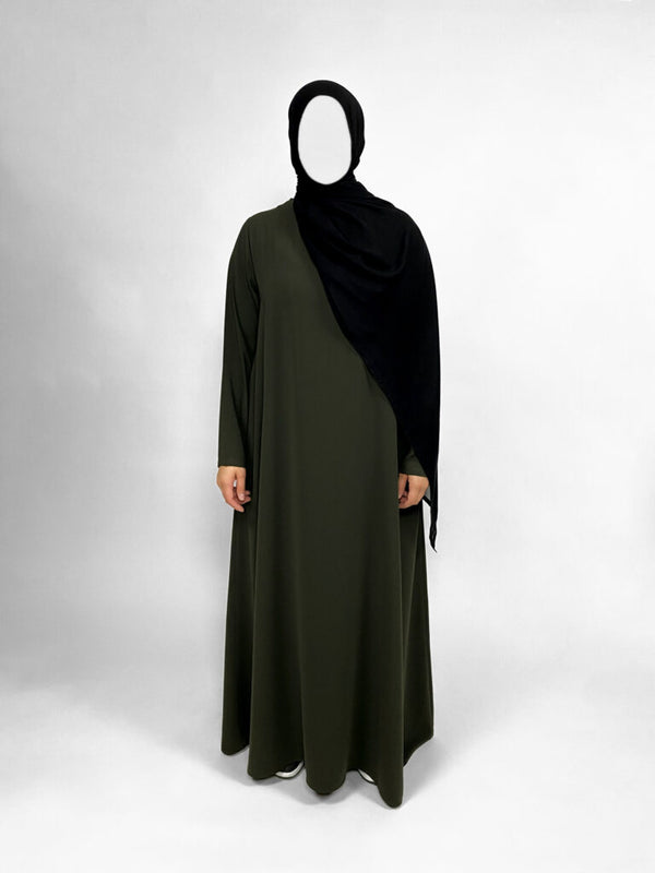 Plain Abaya with Pockets | Round neck | Matte