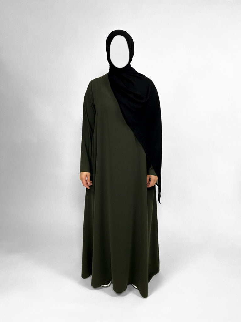 Plain Abaya with Pockets | Round neck | Matte
