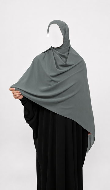 Large Basic Chiffon Hijab - Grey