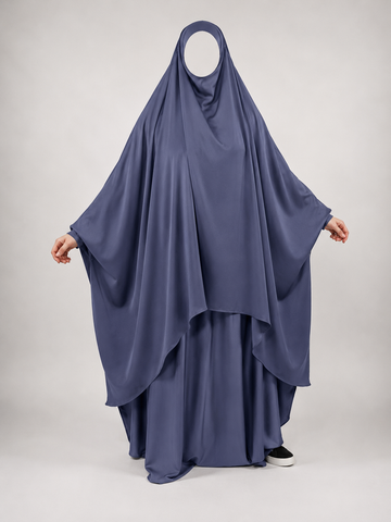 Lavender Smoke 2 Piece Jilbab - Waterall Style