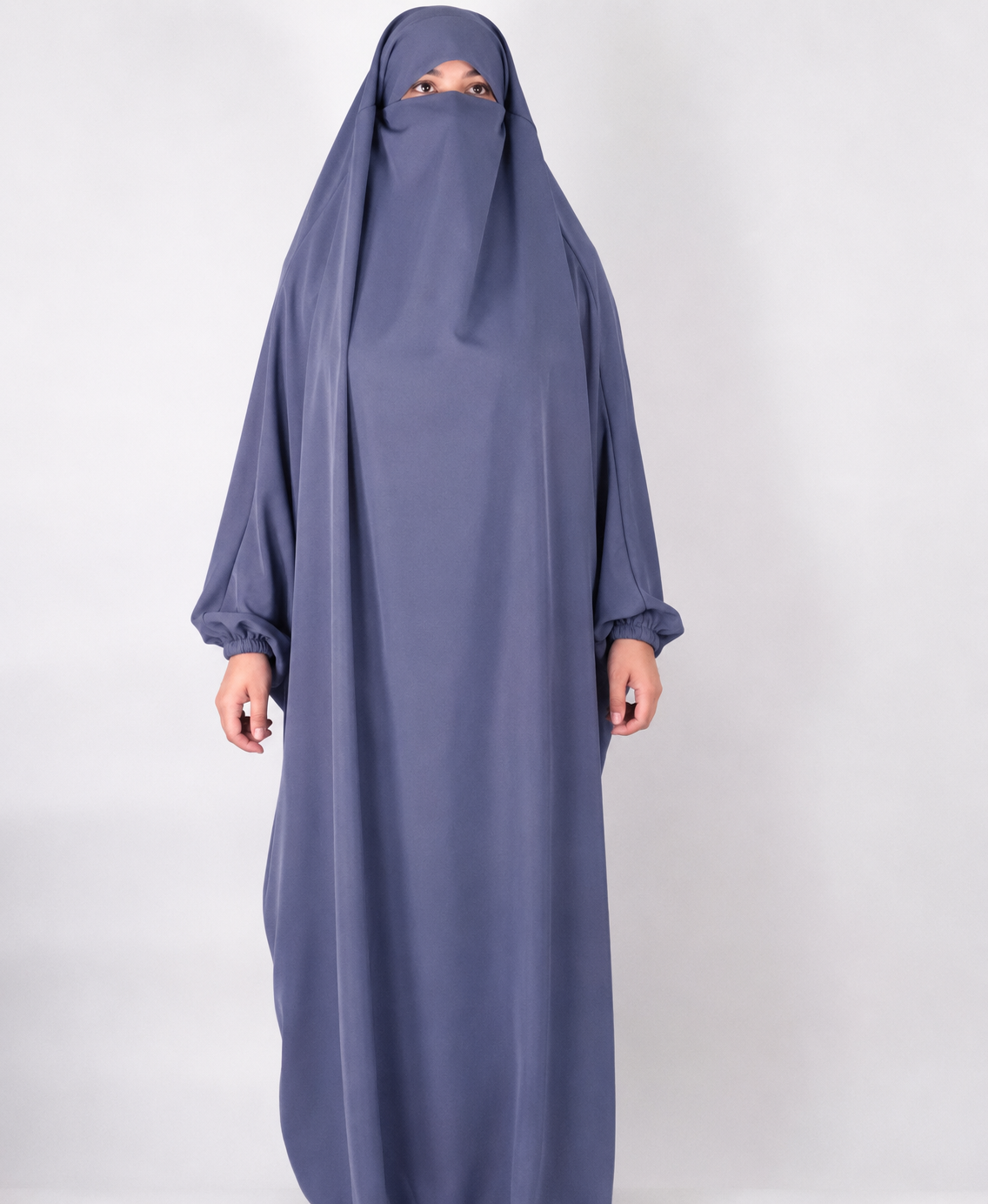 Full Length Puffy Sleeve Jilbab in Lavender Smoke