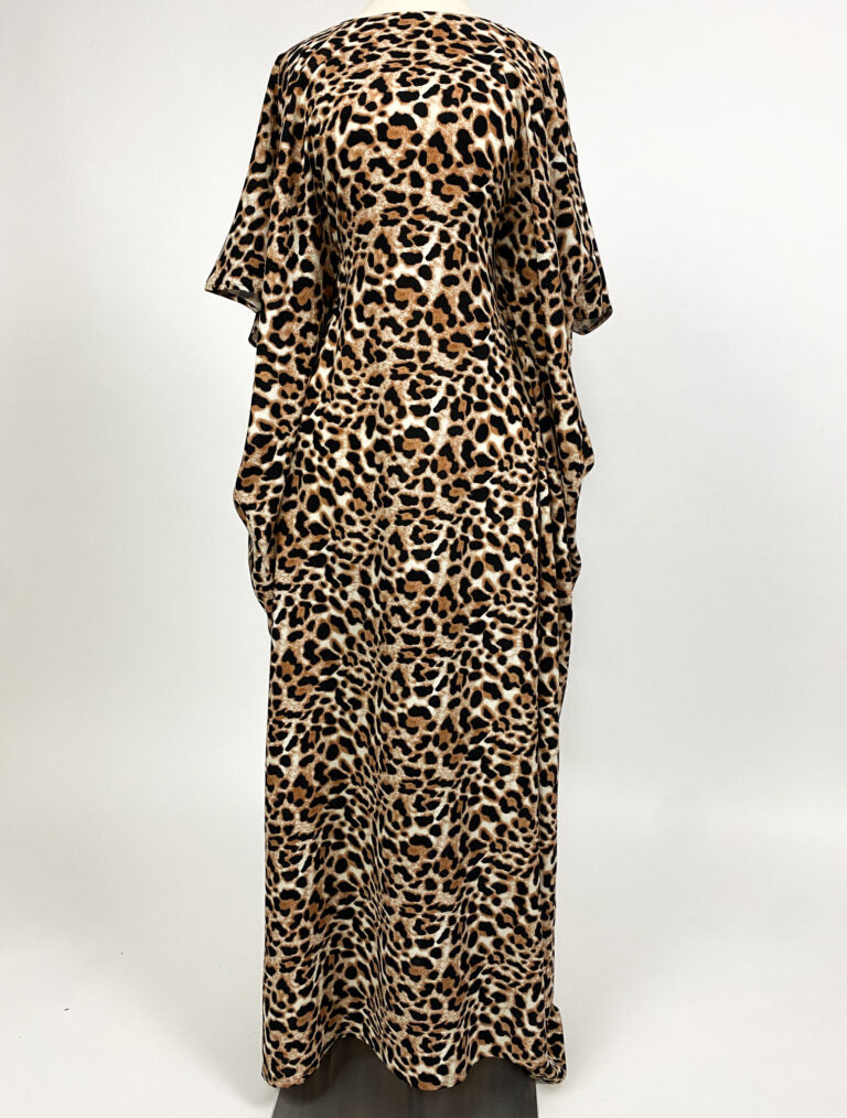 Baati with waist belt | Kaftan | Meksi | Leopard Print