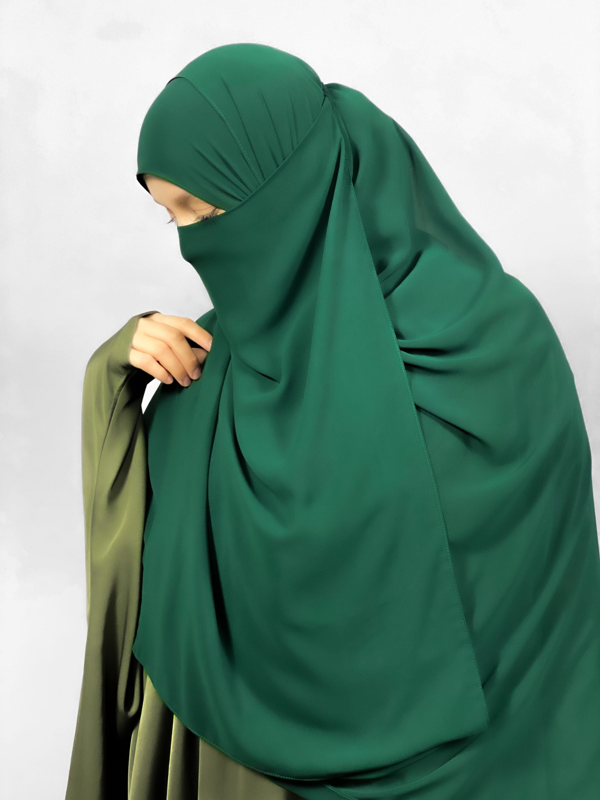 Extra Long 24" Half Niqab | Elastic Back