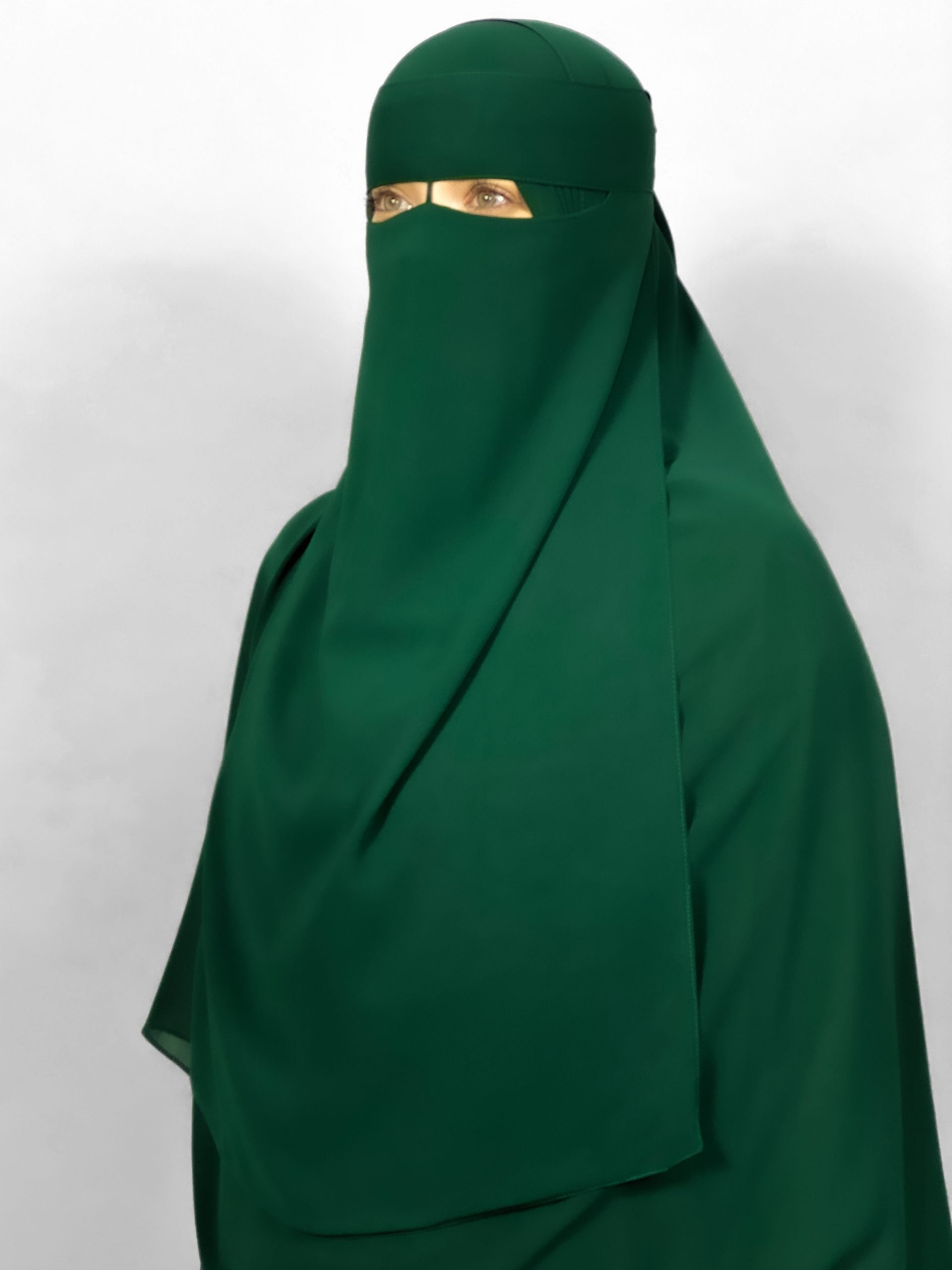 Extra Long 24" Niqab | 1 Layer | Thin Nose String