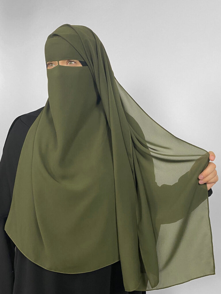 Long Rectangular 2 Layer Niqab | Nose String