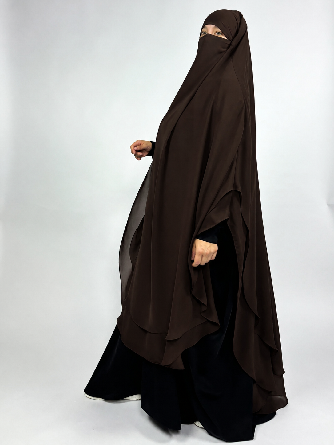 Long Round Chiffon Khimar | 2 Layer Round