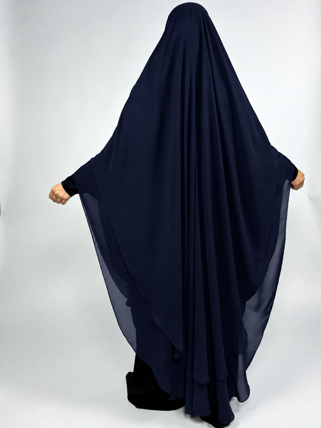 Long Round Chiffon Khimar | 2 Layer Round